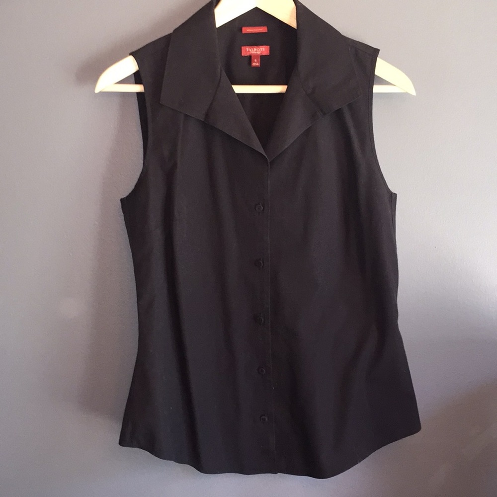 SOLD! Black collared button up tank